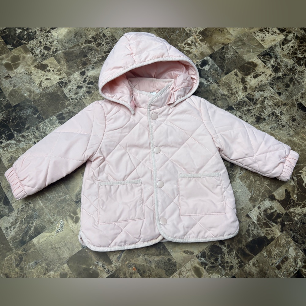 H&M Light Pink Quilted Jacket 12-18 months